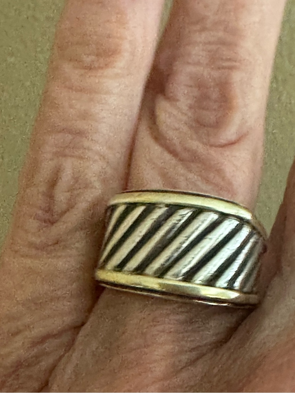 David Yurman 14k Gold and Silver Cigar Band Ring